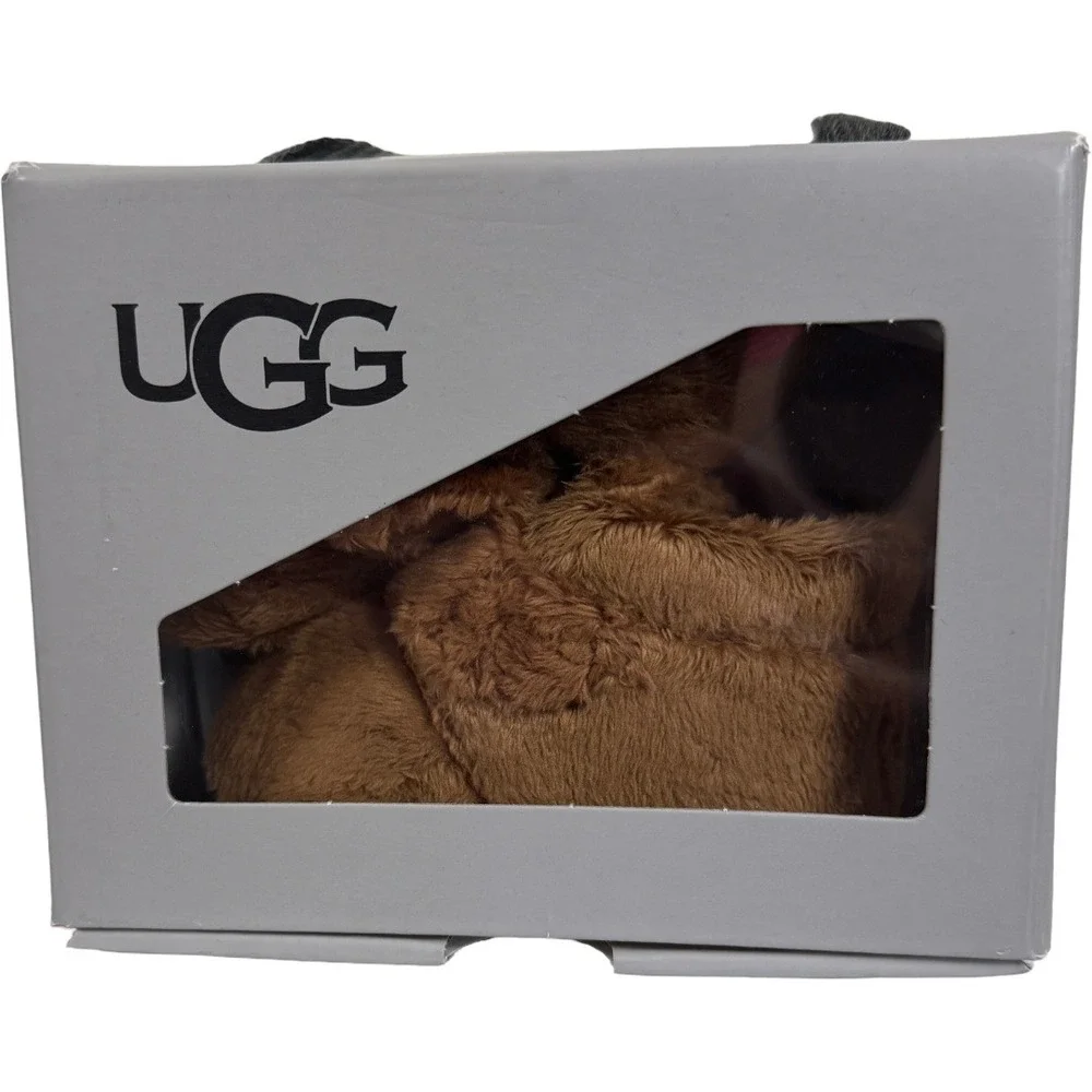 UGG‎ Bixbee Booties Infant Size 0/1 Chestnut Brown Faux Fur Soft Sole Shoes